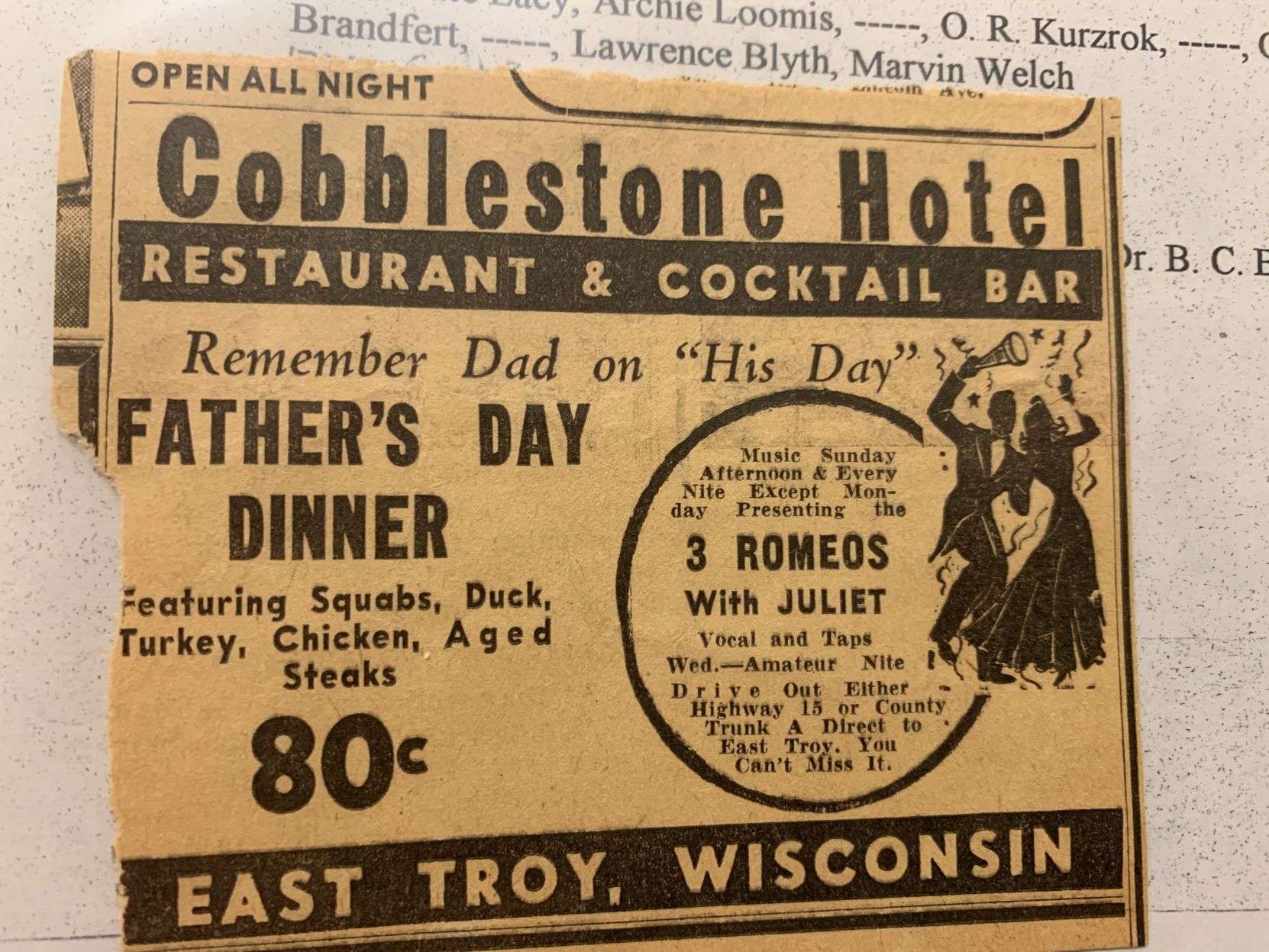 Old Cobblestone ad